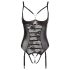 Abierta Fina - sädelev pitsiline avatud body (must) - 80C/M