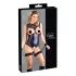 Cottelli Bondage - lakknahatest bodi ja käeraudadega - must - L