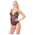 Cottelli - avatud body pitsi ja pärlitega - must - L