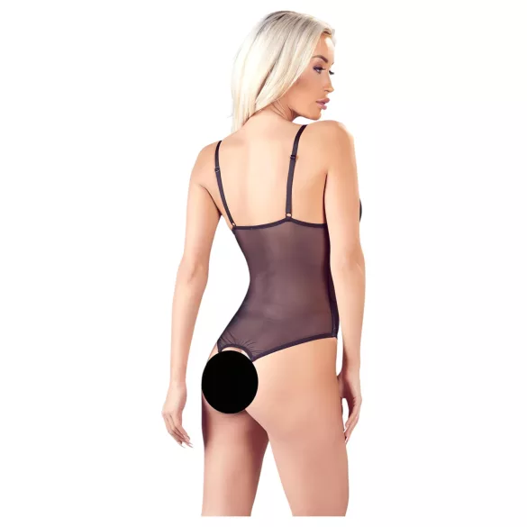 Cottelli - avatud body pitsi ja pärlitega - must - L