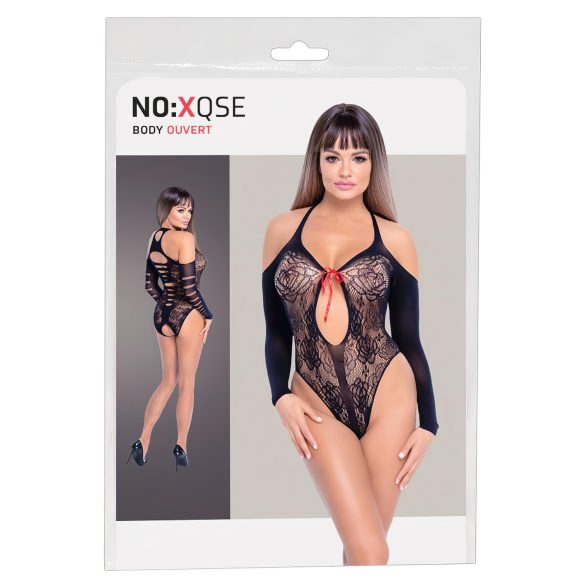 NO:XQSE - lipsukesega body, pikkade varrukatega - must (S-L)
