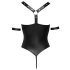 Cottelli Bondage - läikiv rõngastega avatud body (must) - XL
