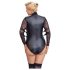 Cottelli Bondage Plussis - pitskäistega body (must) - 3XL