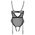 Cottelli - avatud rihmadega body sukahoidjaga - must - M