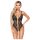 Abierta Fina - avatud pitsiline strassidega body (must) - M