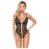 Abierta Fina - avatud pitsiline strassidega body (must) - M