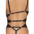 Abierta Fina - avatud pitsiline strassidega body (must) - M