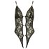 Abierta Fina - avatud pitsiline strassidega body (must) - M