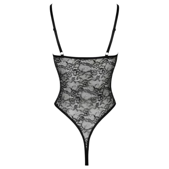 Cottelli - läbipaistev avatud pitsist body - must - M
