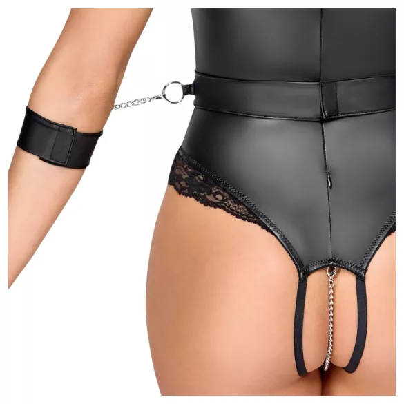 Cottelli Bondage - avatud rinnahoidjaga bodi - must - M