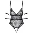 Cottelli Bondage - avatud pitsist body - must - L