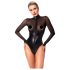 Noir - läikiv body läbipaistva detailiga (must) - L
