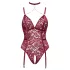Cottelli Curves - naiste pitsist kehabody kettidega - punane - 2XL