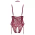 Cottelli Curves - naiste pitsist kehabody kettidega - punane - 2XL
