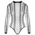 Cottelli - triibuline avatud body (must) - S-L