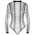Cottelli - triibuline avatud body (must) - S-L