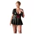 Cottelli Plus Size - lakkkleit punane korsetiga - must