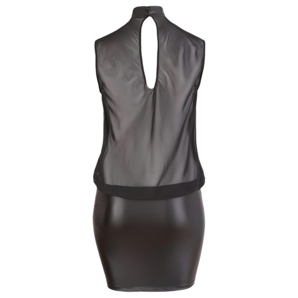 Cottelli Plus Size - läikiv sifonkkleit (must)