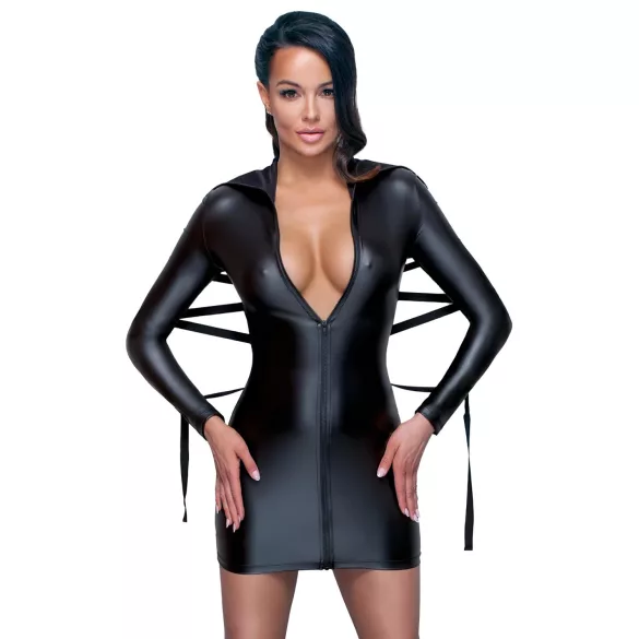 Cottelli Bondage - lakkkleit sidumisrihmaga - must - M