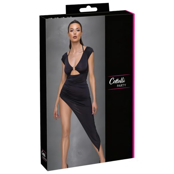 Cottelli Party - asümeetriline rõngastega kleit - must