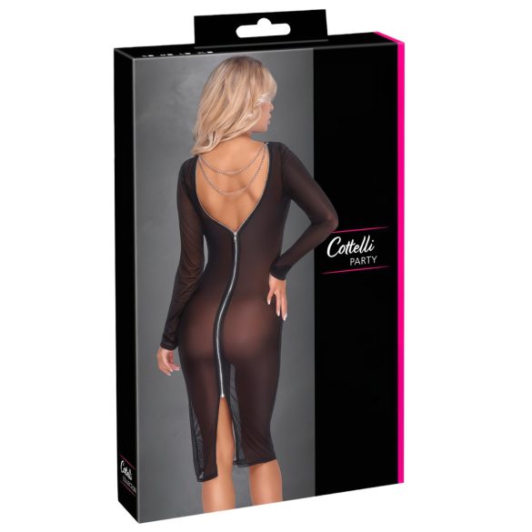 Cottelli Party - läbipaistev lukuga kleit (must)