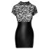 Noir - läikiv korsetikleid pitspluusiga (must) - M