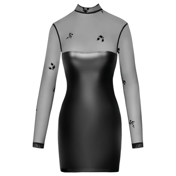 Noir - läbipaistev läikiv kleit (must)