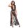 Noir - täitsa läbipaistev lillemustriga maxi-kleit (must) - XL