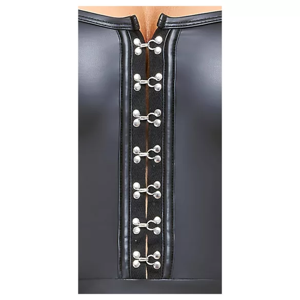 Cottelli - läikiv minikleit volditud seelikuga - must