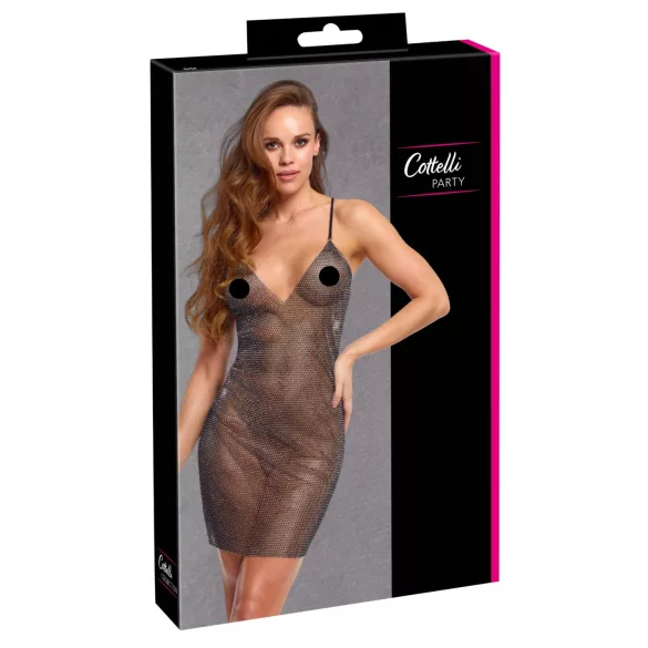 Cottelli Party - seksikas ketieffektiga minikleit (must) - S/M