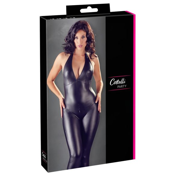 Cottelli Party - läikiv catsuit - must