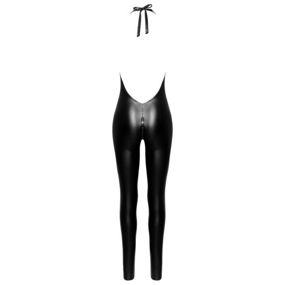 Noir - low-cut, halter neck jumpsuit (black) - M