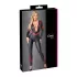 Cottelli - catsuit lukuga - nahaimitatsioon - must - M