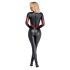 Cottelli - catsuit lukuga - nahaimitatsioon - must - L