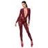 Noir Kink Royal - läbipaistev catsuit - punane - M