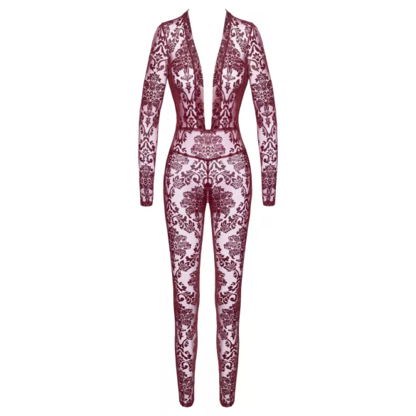 Noir Kink Royal - läbipaistev catsuit - punane - M