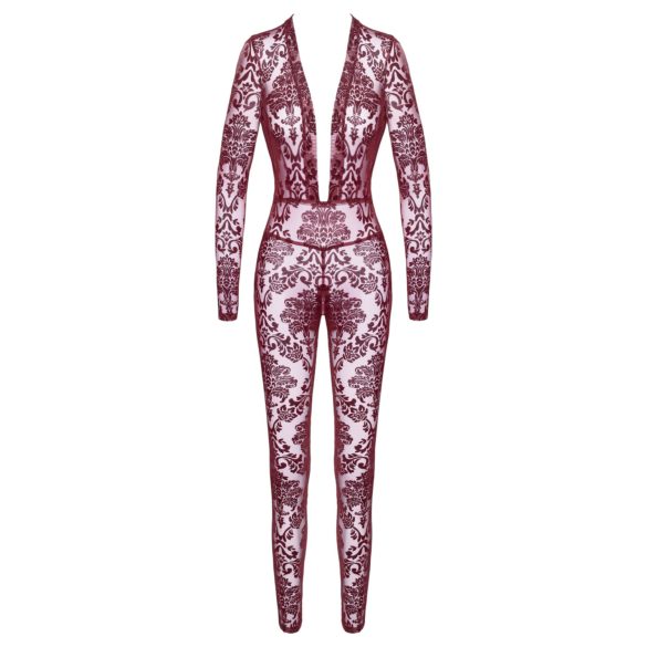 Noir Kink Royal - läbipaistev catsuit - punane - L