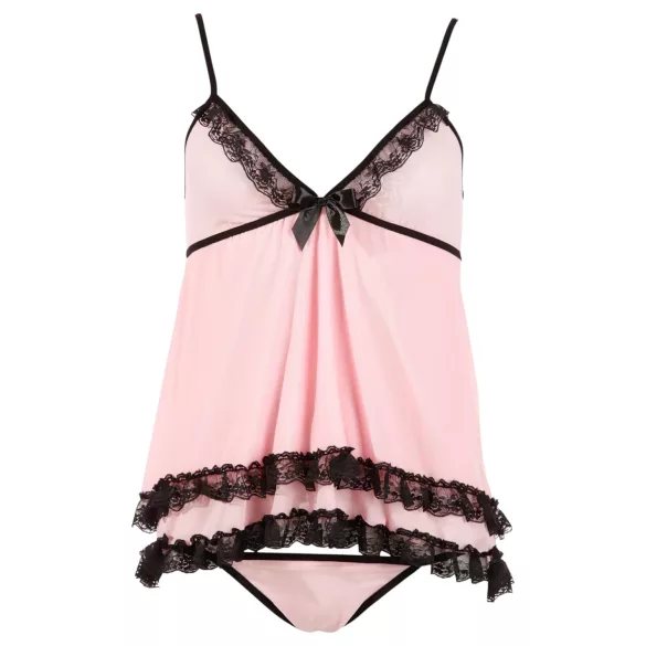 Cottelli - babydoll - pitsist ja volangidega - must - XXL