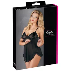 Cottelli - babydoll öösärk - pitsäärega, must
