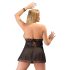 Cottelli Plus Size - pitsiline must babydoll - 2XL