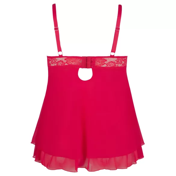 Cottelli Plus Size - pitsist babydoll suur suurus - punane - 2XL