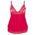 Cottelli Plus - pitsiline ja õhuline babydoll (punane) - 3XL