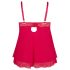 Cottelli Plus - pitsiline ja õhuline babydoll (punane) - 3XL
