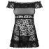 Obsessive Flores - volangidega babydoll ja stringid (must)
