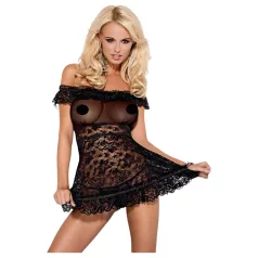 Obsessive - babydoll ja stringid - satsidega - must - L/XL