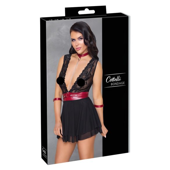 Cottelli Bondage - kaelapael pitsist babydoll (must)