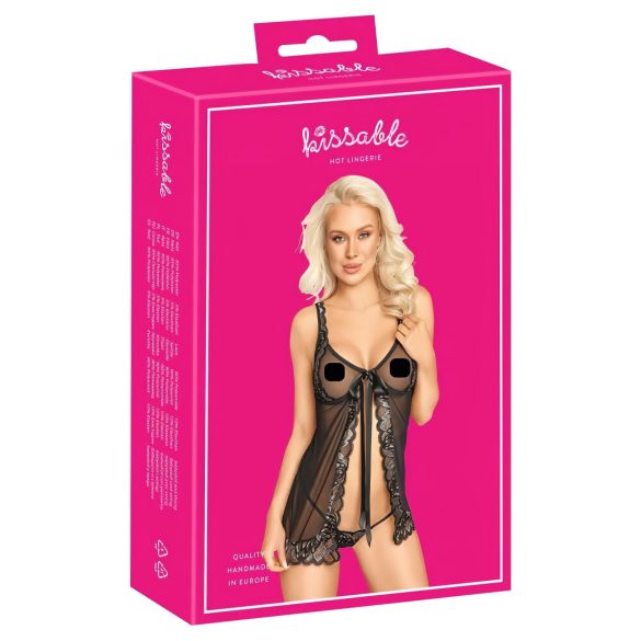 Suudeldav - avatud beebidoll (must)