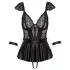 Cottelli Bondage - pitsist minikleit käeraudadega (must) - L