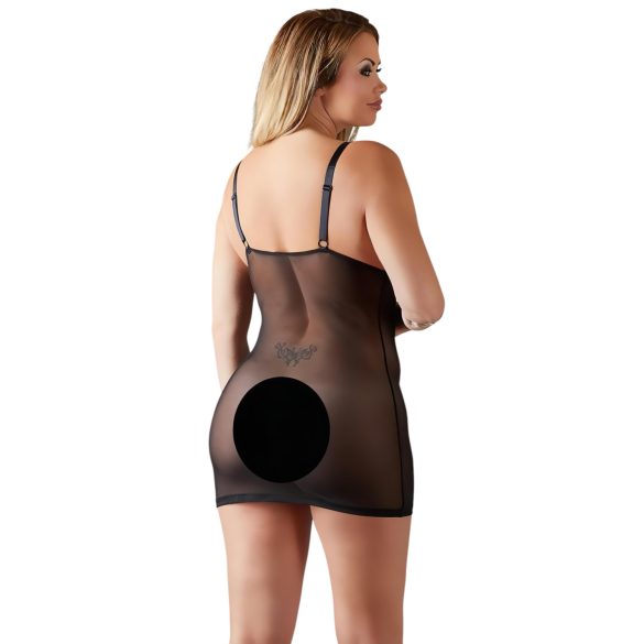 Cottelli Plus Size - pitsiline läbipaistev öösärk (must)