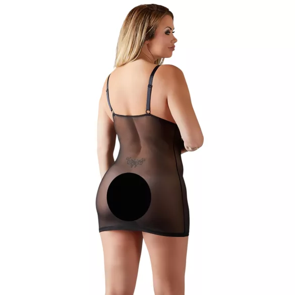 Cottelli Plus Size - pitsist läbipaistev öösärk - must - 2XL